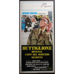 ATTENTI AL BUFFONE - Bevilacqua - Melato, Manfredi - LOCANDINA ORIGINALE 1975