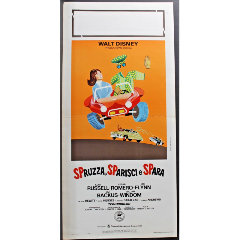 SPRUZZA SPARISCI E SPARA - Butler - Romero, Russell - LOCANDINA ORIGINALE 1972