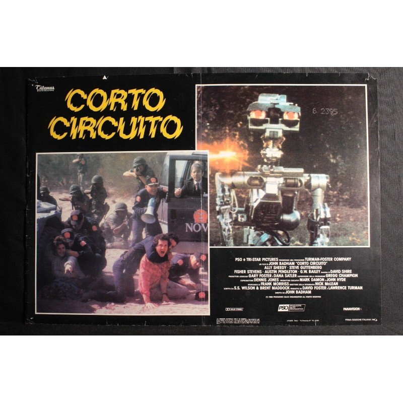 CORTO CIRCUITO 2 - Johnson - McKean, Stevens - FOTOBUSTA ORIGINALE 1988