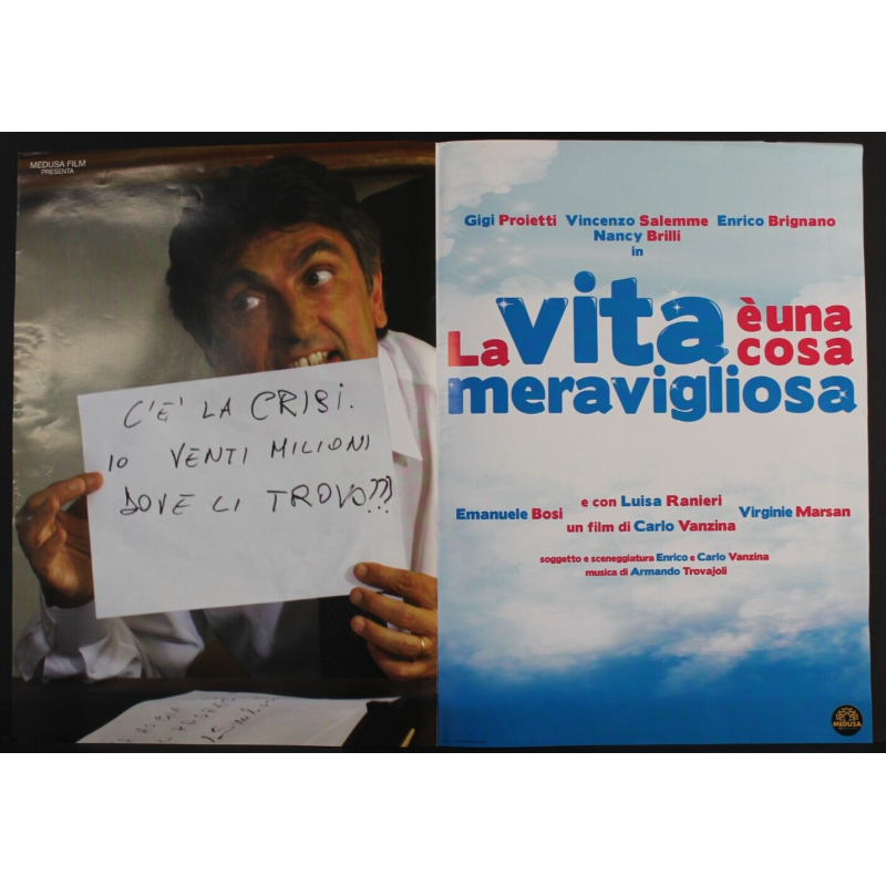LA VITA E' UNA COSA MERAVIGLIOSA - Vanzina - Salemme - FOTOBUSTA ORIGINALE 2010