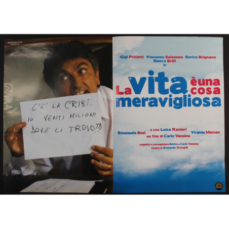LA VITA E' UNA COSA MERAVIGLIOSA - Vanzina - Salemme - FOTOBUSTA ORIGINALE 2010