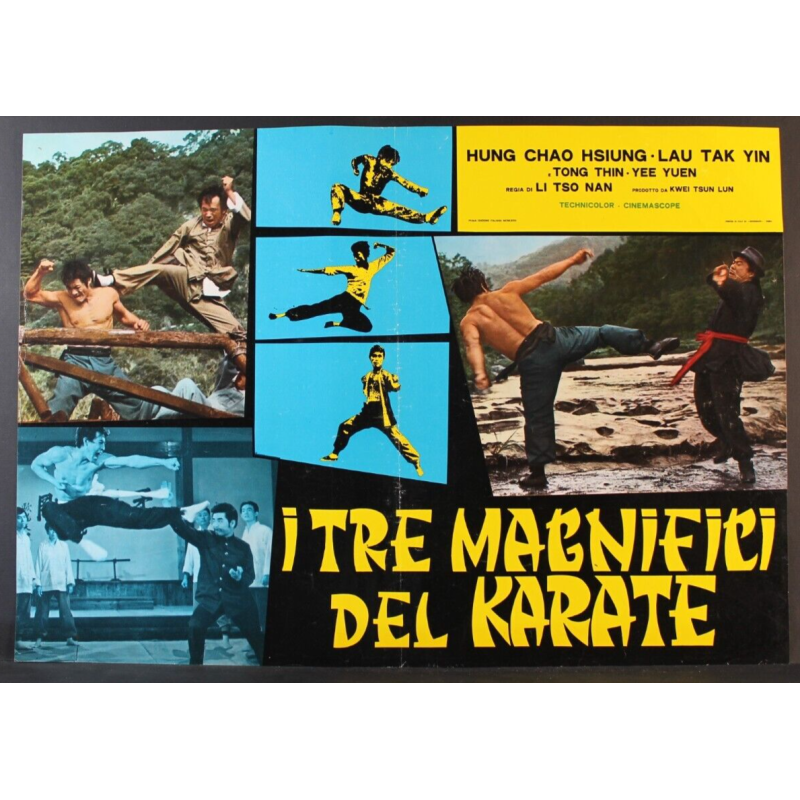 I TRE MAGNIFICI DEL KARATE - Nan - Yin, Hsiung - FOTOBUSTA ORIGINALE 1973