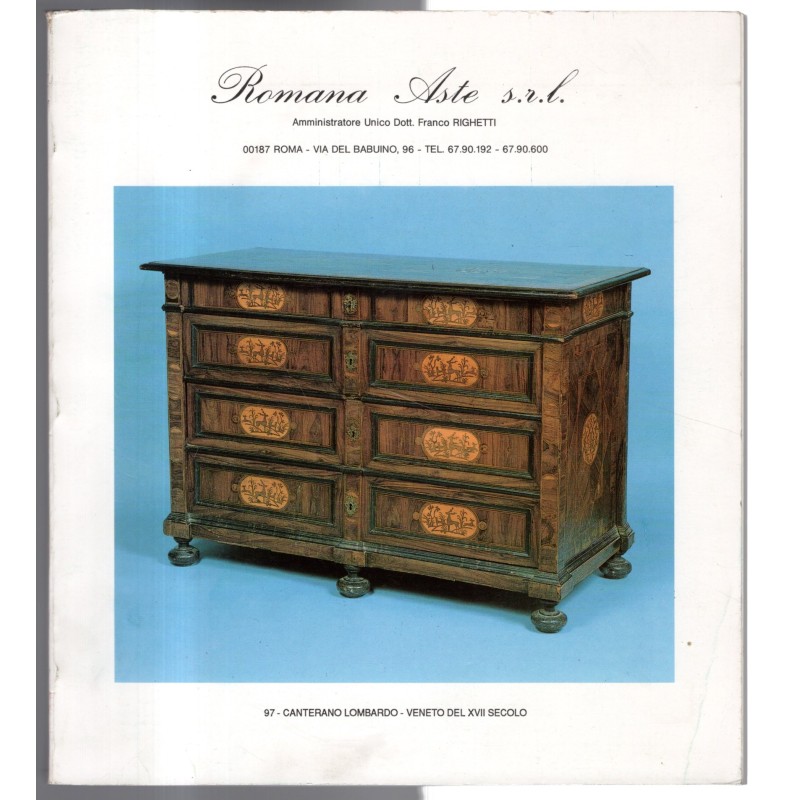 ROMANA ASTE. ROMA. CATALOGO N 60. 97 - CANTERANO... CATALOGO ASTA 14-16 FEB 1989