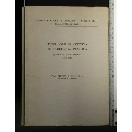 DIECI ANNI DI ATTIVITA' IN CHIRURGIA PLASTICA RENDICONTO