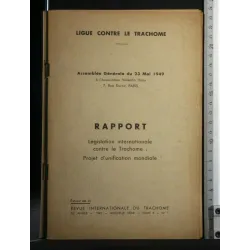 RAPPORT LEGISLATION INTERNATIONALE CONTRE LE TRACHOME: PROJET