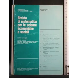 RIVISTA DI MATEMATICA PER LE SCIENZE ECONOMICHE E SOCIALI 2° SEMESTRE 1978 _x000D_