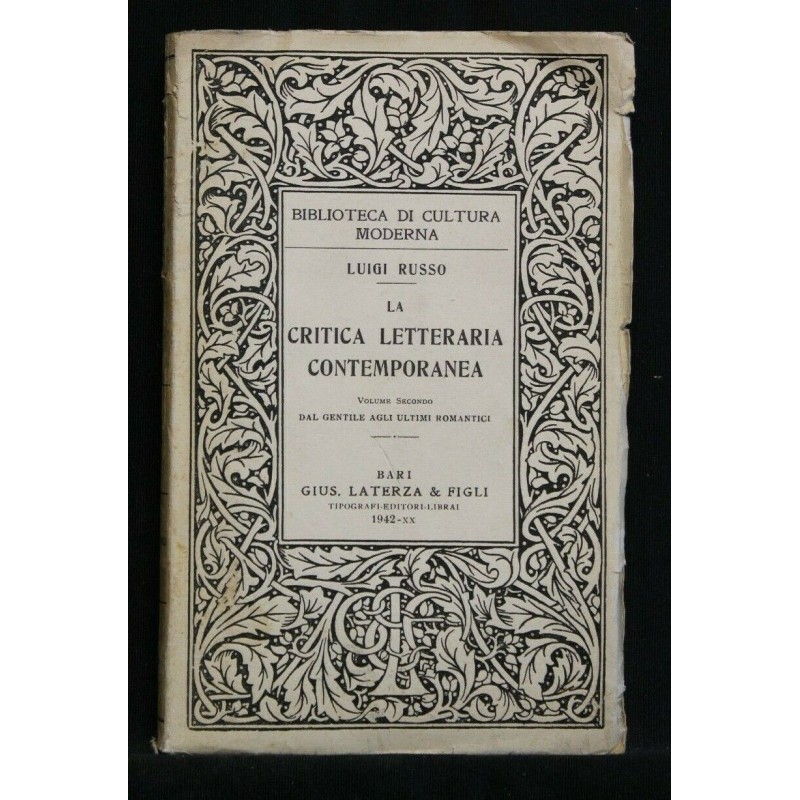 LA CRITICA LETTERARIA CONTEMPORANEA VOLUME II