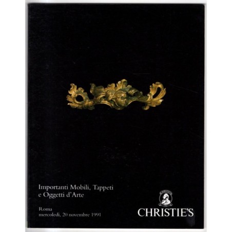CHRISTIE'S. ROMA. MOBILI, TAPPETI E OGGETTI. CATALOGO ASTA 20 NOVEMBRE 1991.