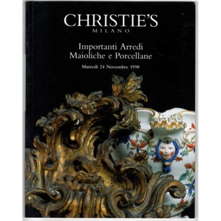 CHRISTIE'S. MILANO. ARREDI MAIOLICHE PORCELLANE. CATALOGO ASTA 24 NOV 1998.