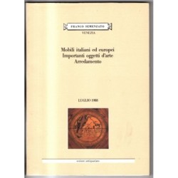 FRANCO SEMENZATO. VENEZIA. ANTIQUARIATO VARIO. CATALOGO ASTA LUGLIO 1988.