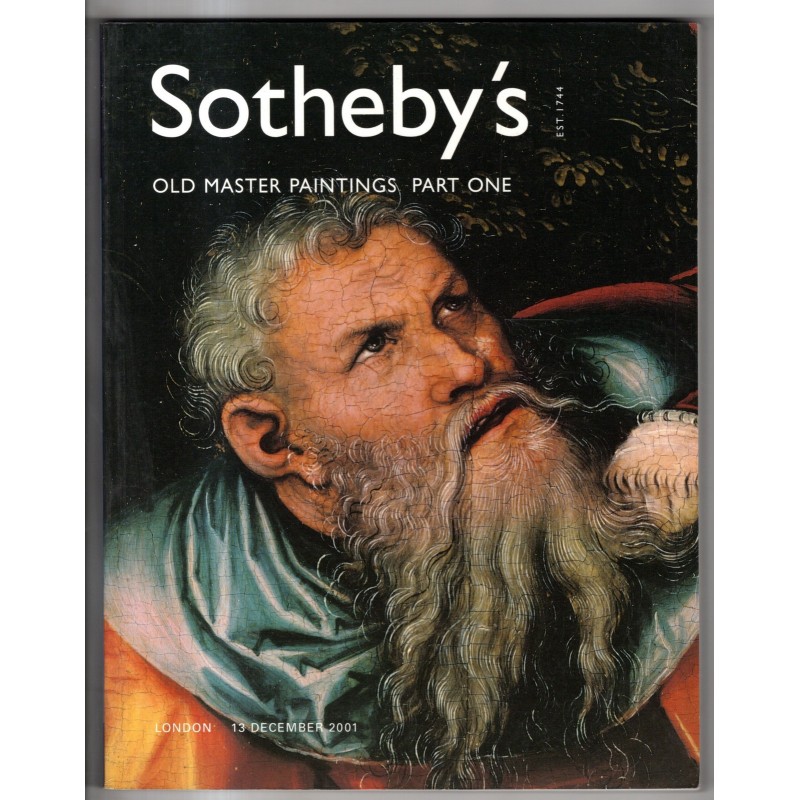 SOTHEBY'S. LONDON. OLD MASTER PAINTINGS PART ONE. CATALOGO ASTA 13 DEC 2001.