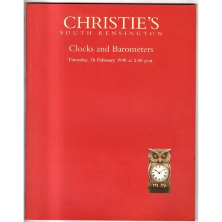 CHRISTIE'S. LONDON. CLOCKS AND BAROMETERS. CATALOGO ASTA 26 FEBRUARY 1998.