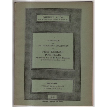 SOTHEBY'S. LONDON. FINE ENGLISH PORCELAIN. CATALOGO ASTA 29 MARCH 1949.