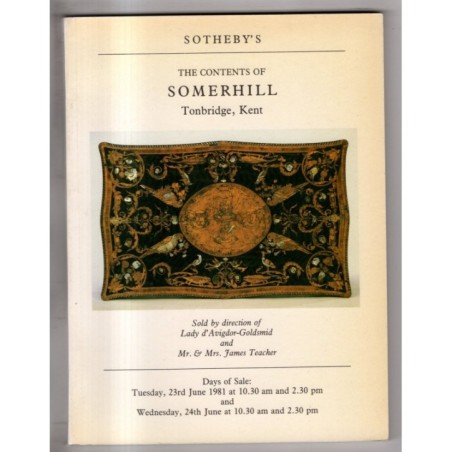 SOTHEBY'S. LONDON. SOMERHILL TONBRIDGE KENT. CATALOGO ASTA 23-24 JUNE 1981.
