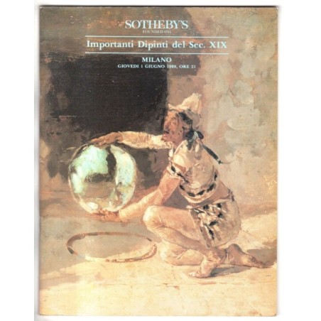 SOTHEBY'S. MILANO. IMPORTANTI DIPINTI XIX SEC. CATALOGO ASTA 1 GIUGNO 1989.