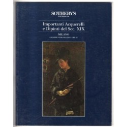 SOTHEBY'S. MILANO. ACQUERELLI E DIPINTI XIX SEC. CATALOGO ASTA 9 MAGGIO 1991.