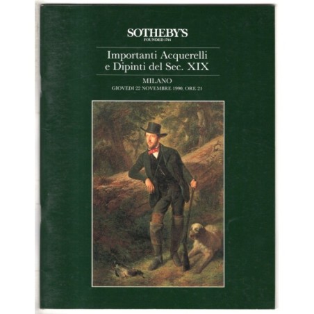 SOTHEBY'S. MILANO. ACQUERELLI DIPINTI XIX SEC. CATALOGO ASTA 22 NOVEMBRE 1990.