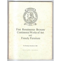 CHRISTIE'S. LONDON. FINE RENAISSANCE BRONZES. CATALOGO ASTA 3 DEC 1964.