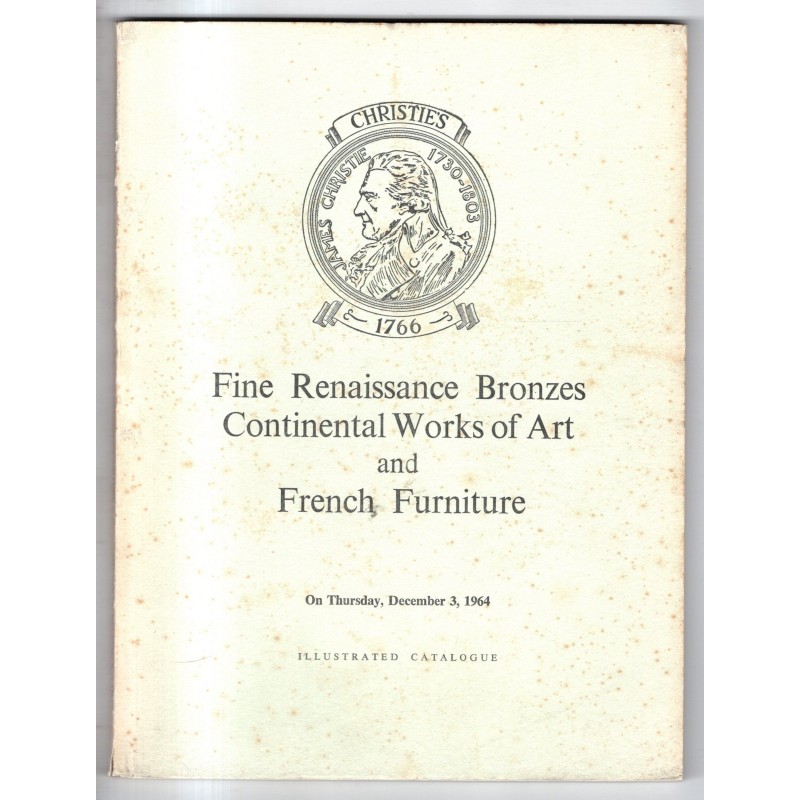 CHRISTIE'S. LONDON. FINE RENAISSANCE BRONZES. CATALOGO ASTA 3 DEC 1964.
