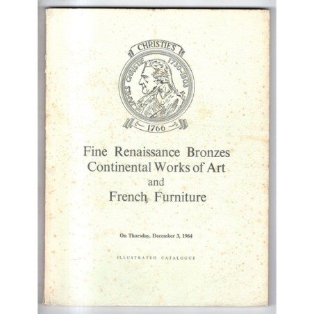 CHRISTIE'S. LONDON. FINE RENAISSANCE BRONZES. CATALOGO ASTA 3 DEC 1964.