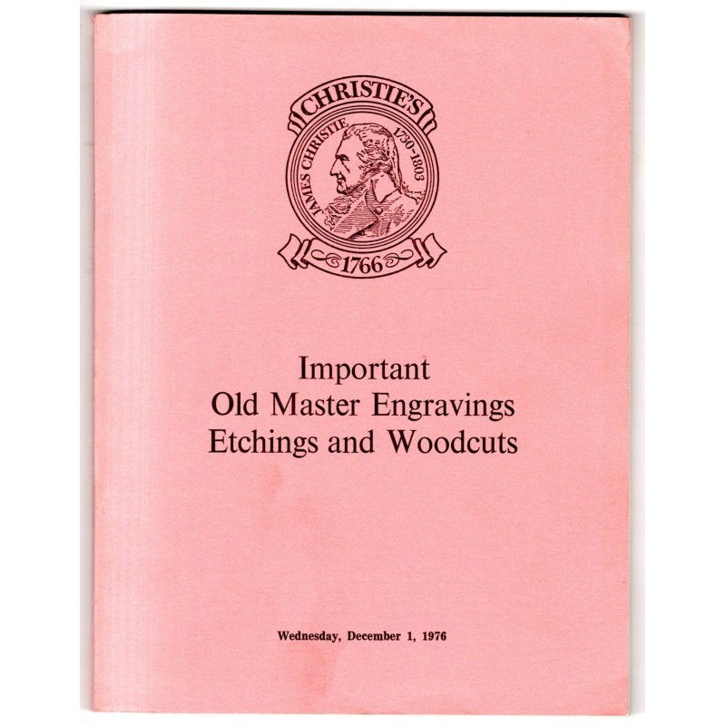 CHRISTIE'S. LONDON. OLD MASTER ENGRAVINGS. CATALOGO ASTA 1 DEC 1976.