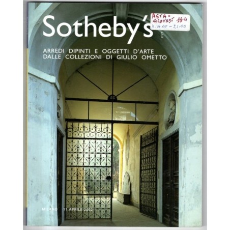 SOTHEBY'S. MILANO. ARREDI DIPINTI OMETTO. CATALOGO ASTA 11 APRILE 2002.