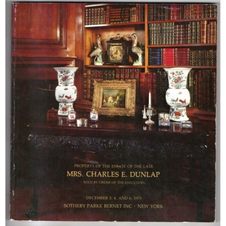 SOTHEBY'S. NEW YORK. CHARLES DUNLAP. CATALOGO ASTA 3-4-6 DEC 1975.