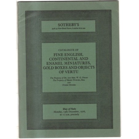 SOTHEBY'S. LONDON. ENGLISH CONTINENTAL ENAMEL MINIATURES. CATALOGO ASTA 1976.