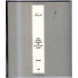 FINARTE. ROMA. LIBRI LEGATURE DEL XVI AL XX SEC. CATALOGO ASTA 8 NOV 1982.