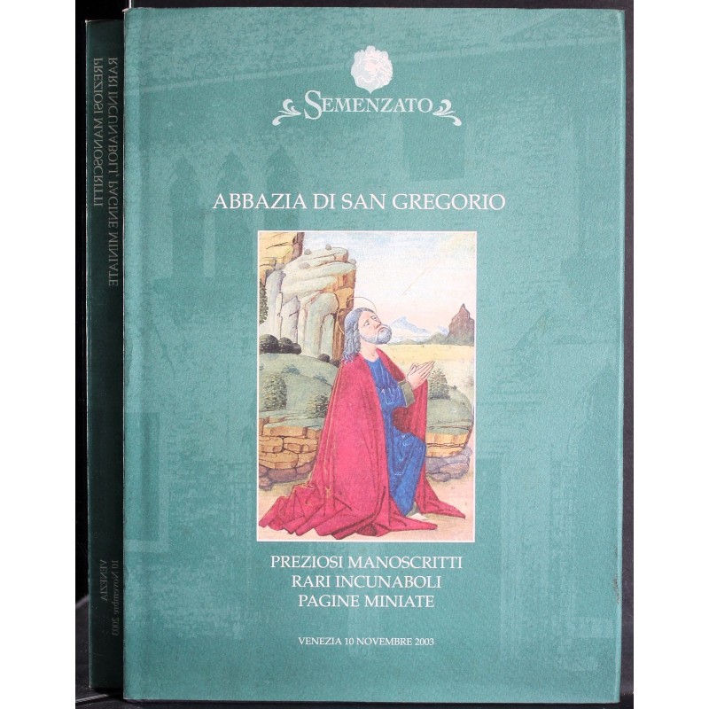 SEMENZATO. VENEZIA. ABBAZIA DI SAN GREGORIO. CATALOGO ASTA 10 NOVEMBRE 2003.