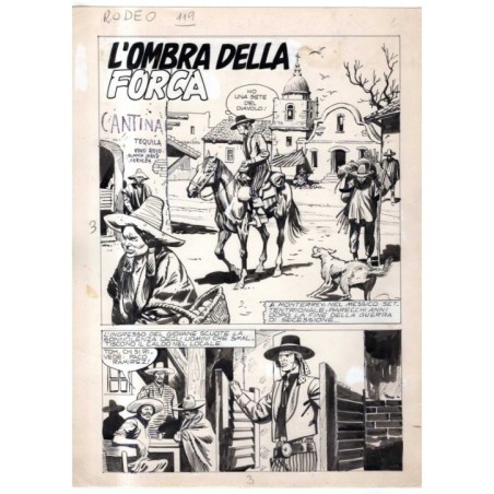 Rodeo - L'ombra della forca - p.tit - Renato Polese - Tavola Originale  - 1977