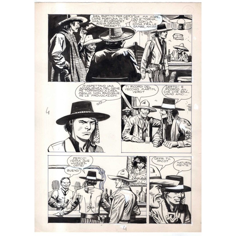 Rodeo - L'ombra della forca - p.4 - Renato Polese - Tavola Originale  - 1977