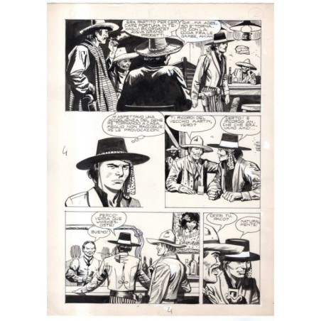 Rodeo - L'ombra della forca - p.4 - Renato Polese - Tavola Originale  - 1977
