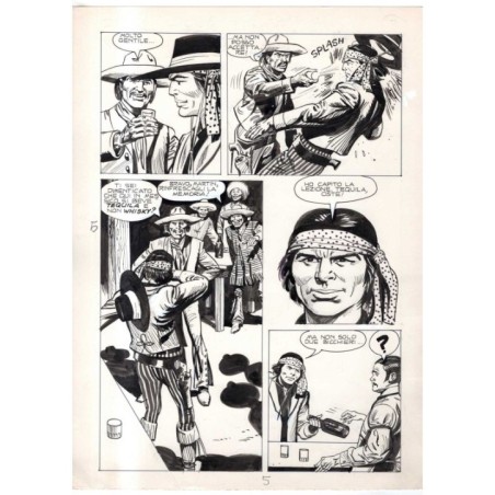 Rodeo - L'ombra della forca - p.5 - Renato Polese - Tavola Originale  - 1977