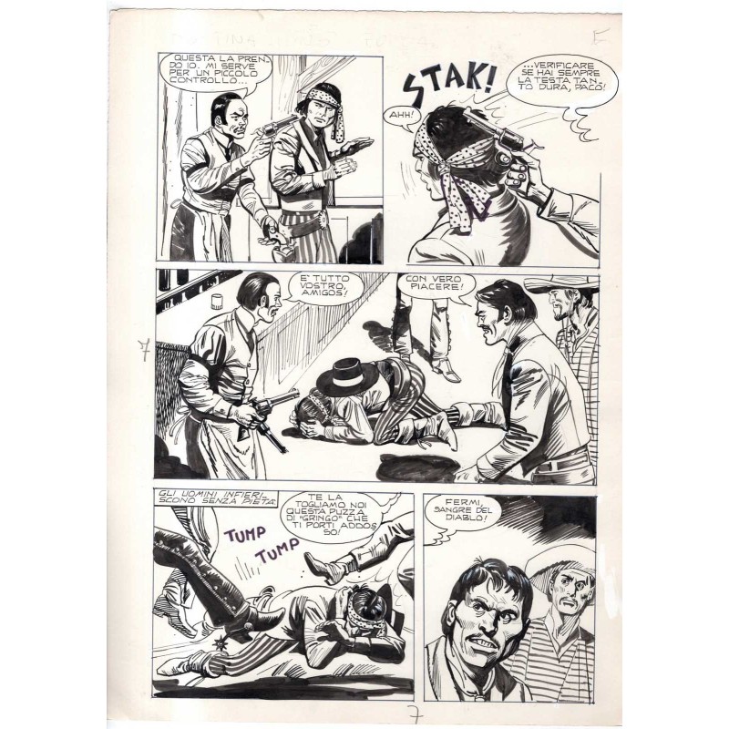 Rodeo - L'ombra della forca - p.7 - Renato Polese - Tavola Originale  - 1977