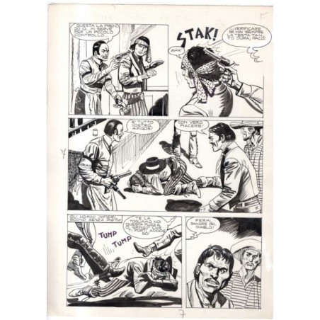 Rodeo - L'ombra della forca - p.7 - Renato Polese - Tavola Originale  - 1977