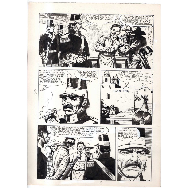 Rodeo - L'ombra della forca - p.8 - Renato Polese - Tavola Originale  - 1977
