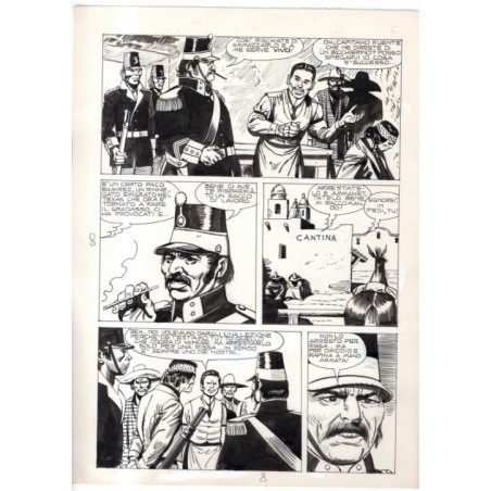 Rodeo - L'ombra della forca - p.8 - Renato Polese - Tavola Originale  - 1977