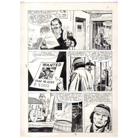 Rodeo - L'ombra della forca - p.9 - Renato Polese - Tavola Originale  - 1977