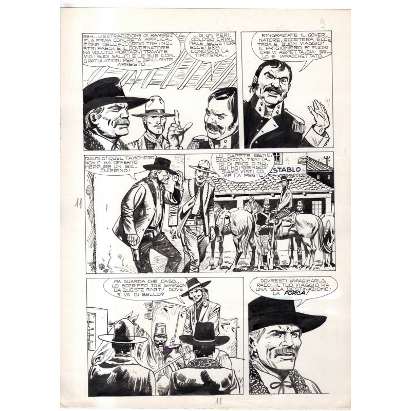 Rodeo - L'ombra della forca - p.11 - Renato Polese - Tavola Originale  - 1977