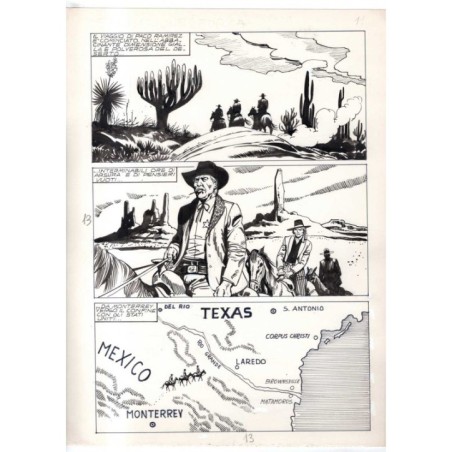 Rodeo - L'ombra della forca - p.13 - Renato Polese - Tavola Originale  - 1977