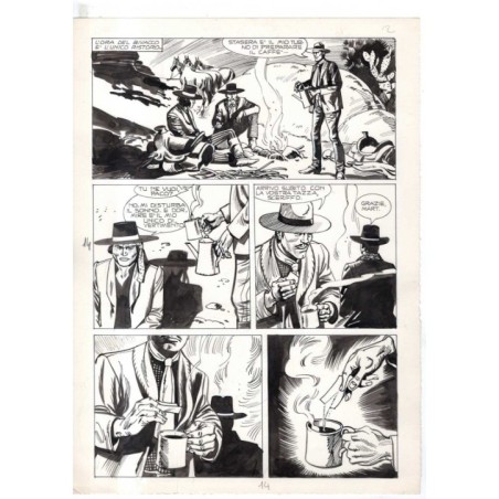 Rodeo - L'ombra della forca - p.14 - Renato Polese - Tavola Originale  - 1977