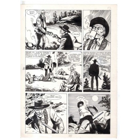 Rodeo - L'ombra della forca - p.15 - Renato Polese - Tavola Originale  - 1977