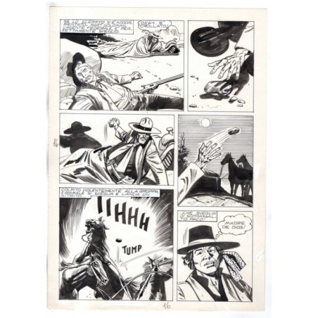Rodeo - L'ombra della forca - p.16 - Renato Polese - Tavola Originale  - 1977