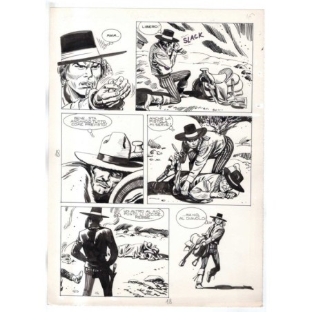 Rodeo - L'ombra della forca - p.18 - Renato Polese - Tavola Originale  - 1977