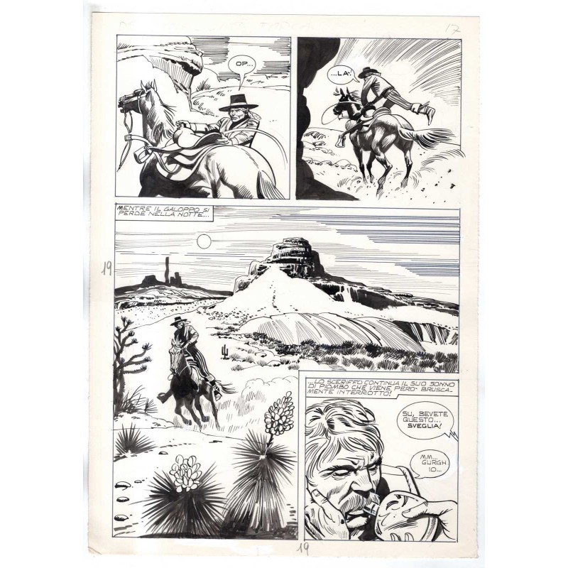 Rodeo - L'ombra della forca - p.19 - Renato Polese - Tavola Originale  - 1977
