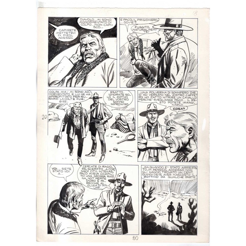 Rodeo - L'ombra della forca - p.20 - Renato Polese - Tavola Originale  - 1977