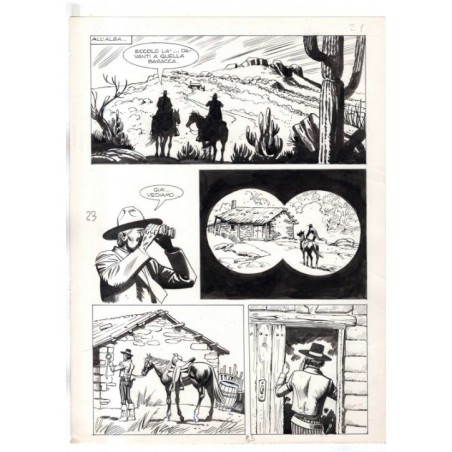 Rodeo - L'ombra della forca - p.23 - Renato Polese - Tavola Originale  - 1977