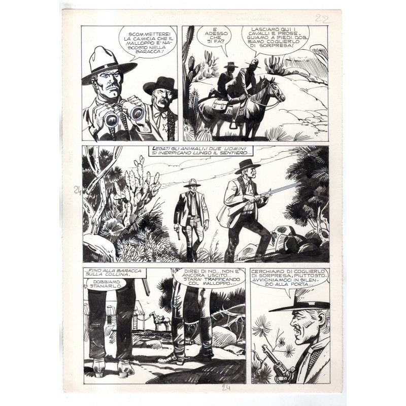 Rodeo - L'ombra della forca - p.24 - Renato Polese - Tavola Originale  - 1977