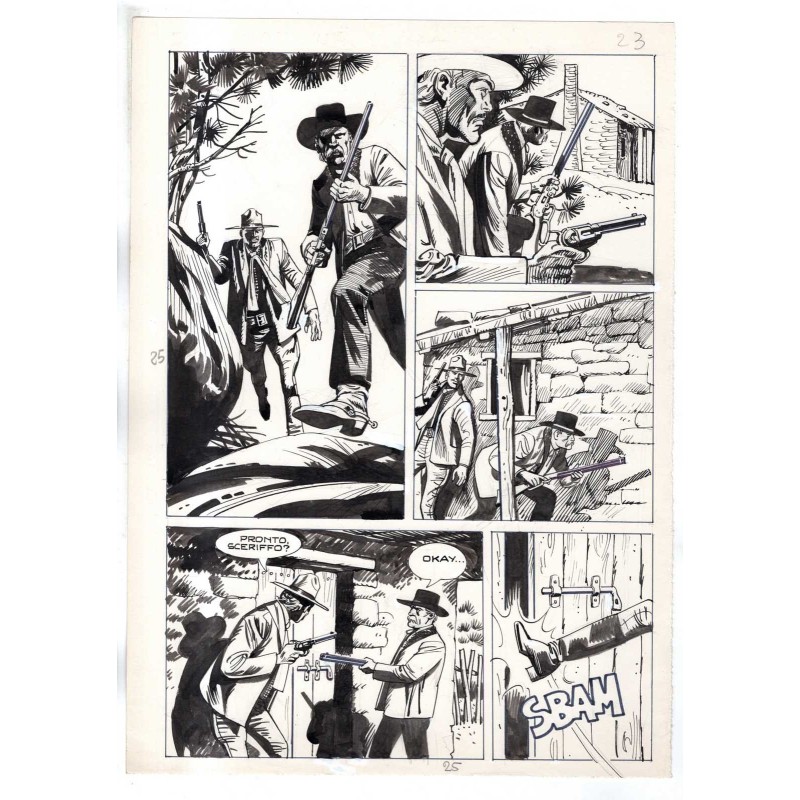 Rodeo - L'ombra della forca - p.25 - Renato Polese - Tavola Originale  - 1977